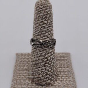 Size 7.25 Sterling Silver Clear Topaz Gems Ring A2123